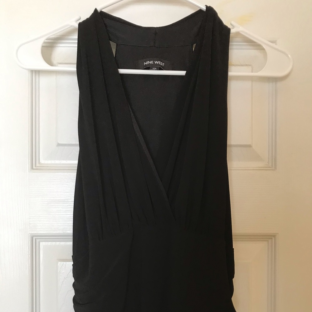 Nine West Sensual Ruched Racer-back Black Dress
